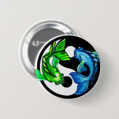 Yin-Yang Koi Design Button (Vorne & Hinten)