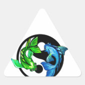 Yin-Yang Koi Design Dreieckiger Aufkleber (Vorderseite)