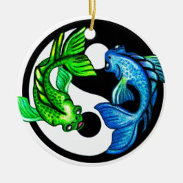 Yin-Yang Koi Design Keramik Ornament