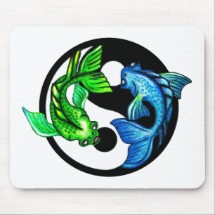 Yin-Yang Koi Design Mousepad