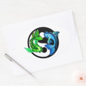 Yin-Yang Koi Design Ovaler Aufkleber (Umschlag)