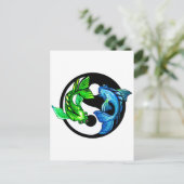 Yin-Yang Koi Design Postkarte (Stehend Vorderseite)
