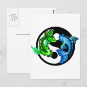 Yin-Yang Koi Design Postkarte (Vorne/Hinten)