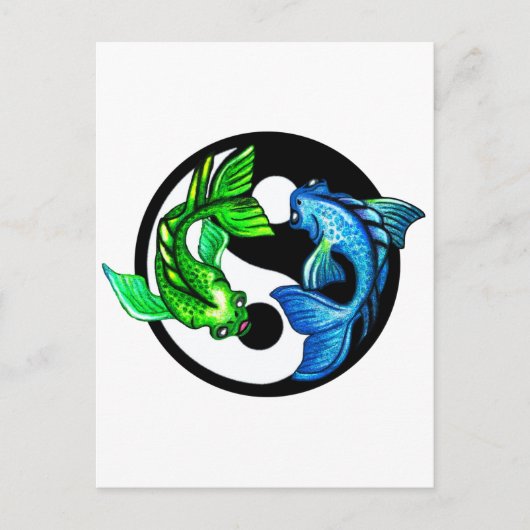 Yin-Yang Koi Design Postkarte (Vorderseite)
