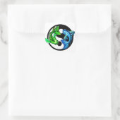 Yin-Yang Koi Design Quadratischer Aufkleber (Tasche)