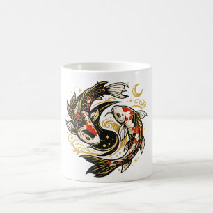 Yin Yang Koi Fisch Japanisches Ästhetik Kaffeetasse