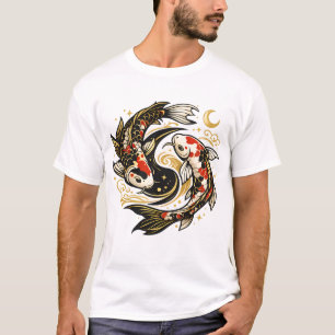 Yin Yang Koi Fisch Japanisches Ästhetik T-Shirt