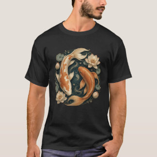 Yin Yang Koi Fisch Japanisches Zen Lotus Teich Spi T-Shirt