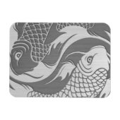 Yin Yang Koi Fisch mit Effekt aus rostfreiem Stahl Magnet (Horizontal)