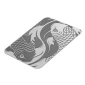 Yin Yang Koi Fisch mit Effekt aus rostfreiem Stahl Magnet (Linke Seite)