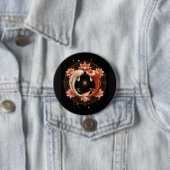 Yin Yang Koi-Fisch mit Lotus-Mandala Button (Beispiel)