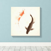 Yin Yang Koi fischen in orientalischen Malereien Leinwanddruck (Insitu (Holzboden))