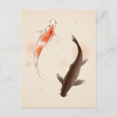 Yin Yang Koi fischen in orientalischen Malereien Postkarte (Vorderseite)
