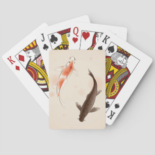Yin Yang Koi fischen in orientalischen Malereien Spielkarten