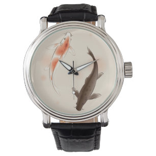 Yin Yang Koi fischt in der orientalischen Armbanduhr
