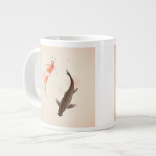 Yin Yang Koi fischt in der orientalischen Jumbo-Tasse