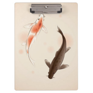 Yin Yang Koi fischt in der orientalischen Klemmbrett