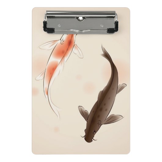 Yin Yang Koi fischt in der orientalischen Mini Klemmbrett (Vorderseite)
