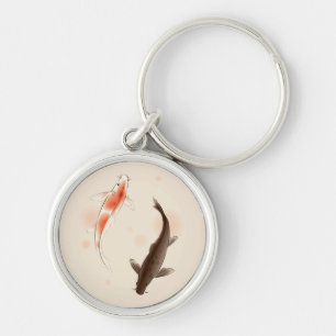 Yin Yang Koi fischt in der orientalischen Schlüsselanhänger