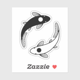Yin Yang Koi Fish Aufkleber