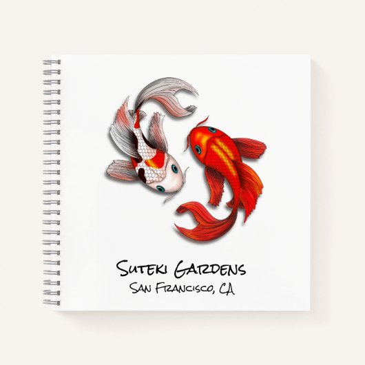 Yin Yang Koi Fish Botanic Garden Business Logo Notizblock (Vorderseite)