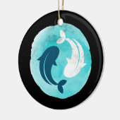 Yin Yang Koi Fish Design Balance Harmonie Yoga Keramik Ornament (Links)