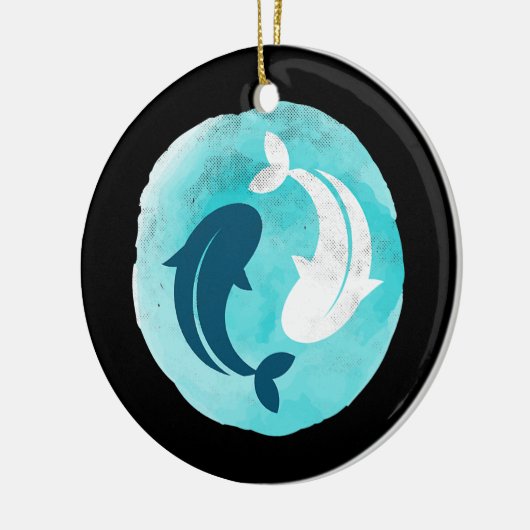 Yin Yang Koi Fish Design Balance Harmonie Yoga Keramik Ornament (Links)