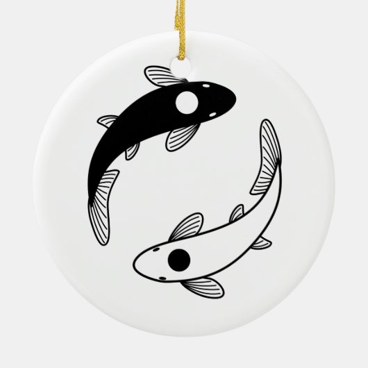 Yin Yang Koi Fish Keramik Ornament (Hinten)