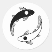 Yin Yang Koi Fish Runder Aufkleber (Vorderseite)