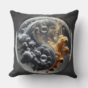 Yin-Yang-Konzept mit fluiden Mustern Kissen