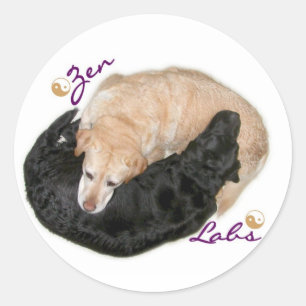 Yin Yang Labradore Runder Aufkleber