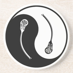 Yin Yang Lacrosse Sandstein Untersetzer