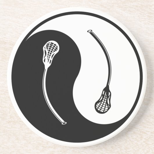 Yin Yang Lacrosse Sandstein Untersetzer (Vorne)