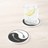 Yin Yang Lacrosse Sandstein Untersetzer (Seite)