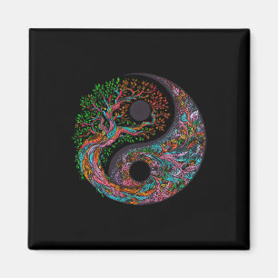 Yin Yang Lebensbaum Taoistisches Symbol Yoga Medit Magnet