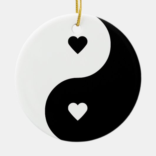 Yin Yang Liebeverzierung Keramik Ornament (Vorne)