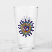 Yin Yang Lila Mosaic Sun Glas (Vorderseite)
