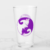 Yin Yang Lila Zen Cat Drink Glass Tumbler (Rückseite)