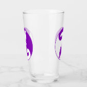Yin Yang Lila Zen Cat Drink Glass Tumbler (Links)