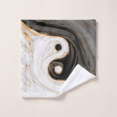 Yin Yang Liquid Marble Badhandtuch Set (Waschlappen)