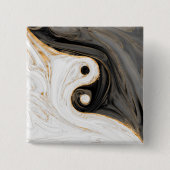Yin Yang Liquid Marble Button (Vorderseite)