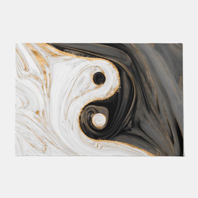 Yin Yang Liquid Marble Fußmatte (Vorderseite)