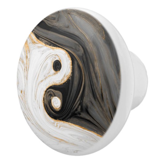 Yin Yang Liquid Marble Keramikknauf (Rechts)