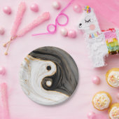 Yin Yang Liquid Marble Pappteller (Party)