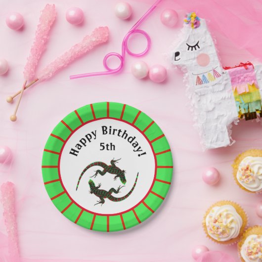 Yin Yang Lizards Birthday Pappteller (Party)