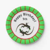 Yin Yang Lizards Birthday Pappteller (Vorderseite)