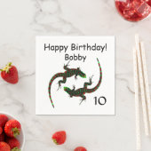 Yin Yang Lizards Birthday Serviette (Beispiel)