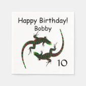 Yin Yang Lizards Birthday Serviette (Vorderseite)