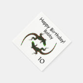 Yin Yang Lizards Birthday Serviette (Ecke)