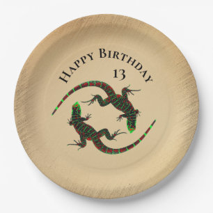 Yin Yang Lizards Geburtstag Pappteller